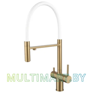 Смеситель Shevanik S178G (золотой сатин/белый)